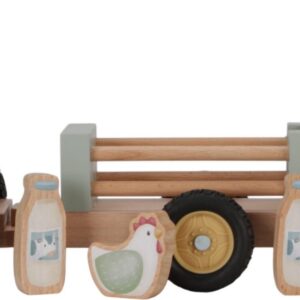 Little Dutch Little Farm puidust traktor + haagis