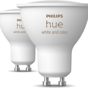 Philips Hue LED nutikas pirn, BT, valge ja värviline meeleoluvalgus, GU10, 4,2 W, 2 tk pakis