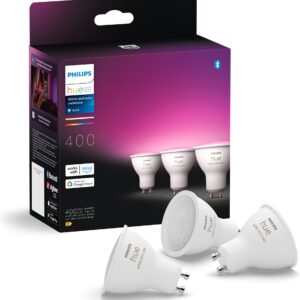 Philips Hue -LED-nutipirn, BT, valge ja värviline meeleoluvalgus, GU10, 4,2 W, 3 tk pakis