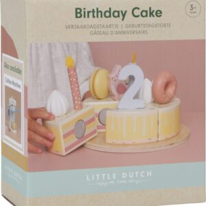 Little Dutch - puidust sünnipäevakook, roosa