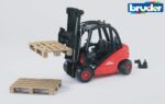 Bruder Linde H30D - kahveltõstuki ja kahe kaubaaluse mängukomplekt - Pilt 4
