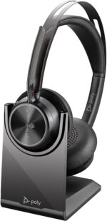Poly Voyager Focus 2 Bluetooth-peakomplekt laadimisalusega, Microsoft Teamsi sertifikaadiga
