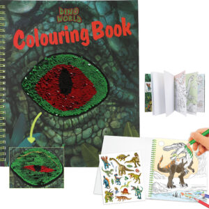 Dino World - värviraamat, litritega silm