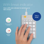 R-Go Numpad Break numbriklaviatuur, juhtmevaba, valge - Pilt 3