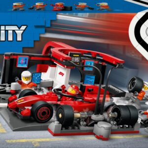 LEGO City 60443 – F1 boksipeatus ja meeskond ning Ferrari auto