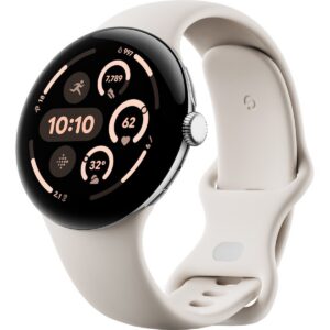Google Pixel Watch 3 WiFi nutikell, 45 mm, portselanist / poleeritud hõbedane