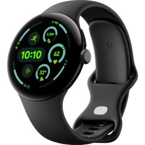 Google Pixel Watch 3 WiFi nutikell, 45 mm, obsidiaanhall / mattmust