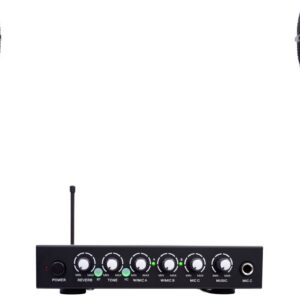 ProCaster Tempo karaokemikseri kahdella langattomalla mikrofonilla