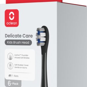 Oclean Delicate Care Kids lasten harjaspää, 6 kpl, musta