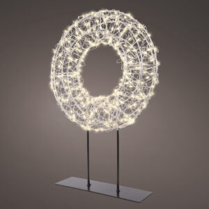 Lumineo pöytämallinen valokranssi, klassinen valkoinen