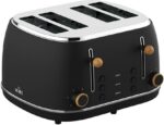 Witt Premium Wood neljän viipaleen leivänpaahdin, musta