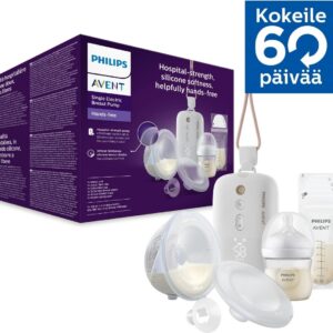 Philips Avent SCF543/11 Hands-free rintapumppu yhdellä keruukupilla + tuttipullo 125ml + 25 rintamaitopussia
