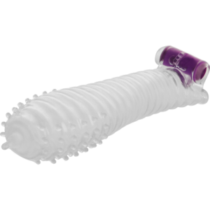 TEXTURED PENIS SHEATH WITH VIBRATING BULLET