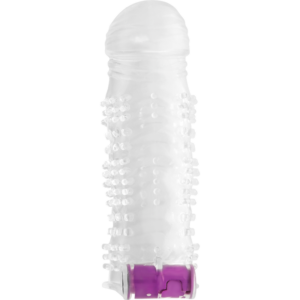 TEXTURED PENIS SHEATH WITH VIBRATING BULLET