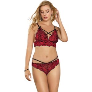 SET TWO PIECES SET LACE TOP AND PANTIES S/M
