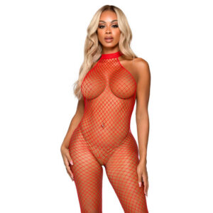 LE FRIVOLE BODYSTOCKING RACER NECK ONE SIZE RED