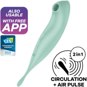 TWIRLING PRO+ AIR PULSE STIMULATOR & VIBRATOR APP GREEN