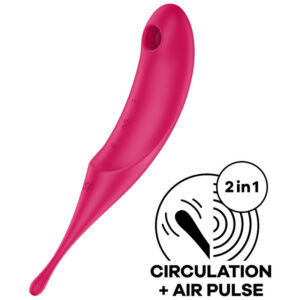 TWIRLING PRO AIR PULSE STIMULATOR & VIBRATOR RED