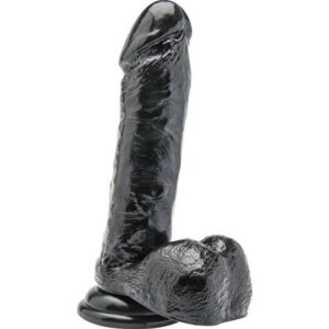 DILDO 18 CM WITH BALLS BLACK