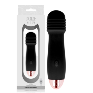 RECHARGEABLE VIBRATOR THREE BLACK 7 SPEED