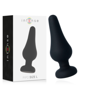 ANAL PLUG PIPO L BLACK SILICONE 13 CM