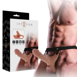 HOLLOW HARNESS WITH SILICONE DILDO 16 X 3.5 CM