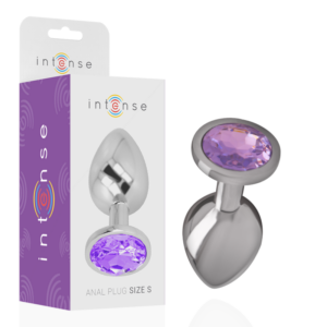 ALUMINUM METAL ANAL PLUG WITH VIOLET CRYSTAL SIZE L