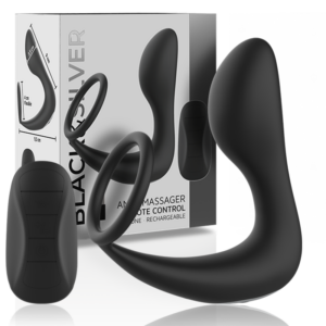 REMOTE CONTROL ANAL MASSAGER RECHARGEABLE SILICONE BLACK