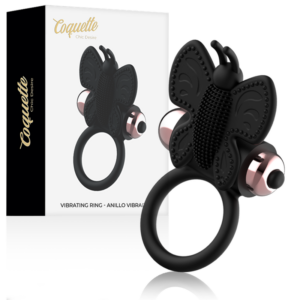 COCK RING BUTTERFLY WITH VIBRATOR BLACK/ GOLD