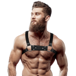 MENS ECO-LEATHER BULLDOG CHEST HARNESS SIZE M/L