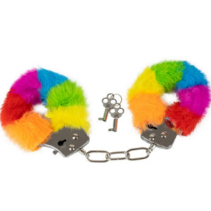 RAINBOW LINED METAL HANDCUFFS