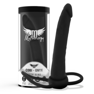COBI ONYX ANAL DILDO WITH COCK AND TESTICLE RING 13 SILICONE CM