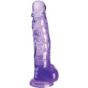 CLEAR REALISTIC PENIS WITH BALLS 16.5 CM PURPLE