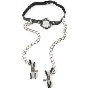 GAG WITH NIPPLE CLAMPS
