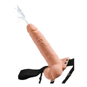 ADJUSTABLE HARNESS REALISTIC PENIS WITH BALLS SQUIRTING 19 CM