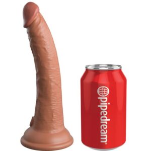 ELITE REALISTIC SILICONE DILDO 17.8 CM CARAMEL