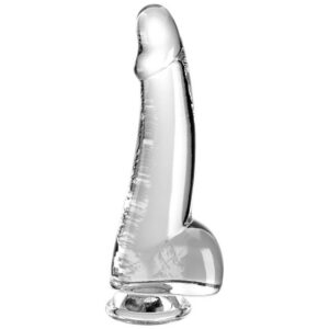 CLEAR DILDO WITH TESTICLES 15.2 CM TRANSPARENT