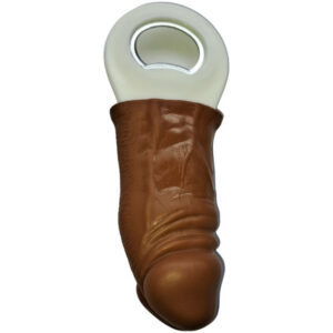 BROWN RUBBER PENIS SHAPED OPENER