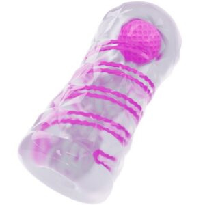 FANTASY MALE MASTURBATOR WITH INTERNAL SPIRAL AND TRANSPARENT BALLS