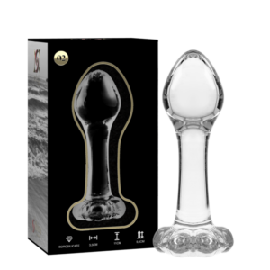 MODEL 2 ANAL PLUG BOROSILICATE GLASS CLEAR 11 CM -O- 3.5 CM