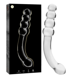MODEL 14 DILDO BOROSILICATE GLASS CLEAR 18.5 CM -O- 3 CM