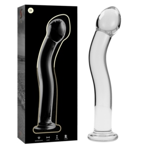 MODEL 18 DILDO BOROSILICATE GLASS CLEAR 18.5 CM -O- 3.5 CM