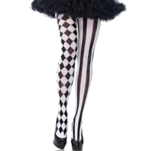 BLACK/WHITE HARLEQUIN TIGHTS