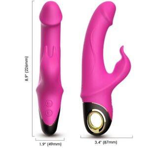 METEROR DILDO VIBRATOR RABBIT ROTATOR FUCHSIA