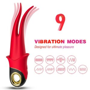 SHADOW VIBRATOR DOUBLE-HEAD TEASING RED