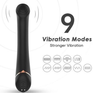 VIBRATOR FALT HEAD SILICONE BLACK