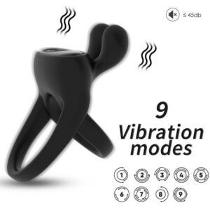 RING VIBRATOR RABBIT BLACK