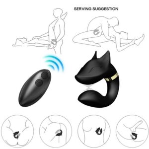 FOX VIBRATOR FOR COUPLES REMOTE CONTROL BLACK