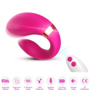 CRESCENT VIBRATOR FOR COUPLES REMOTE CONTROL FUCHSIA