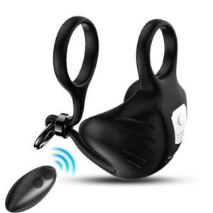 MANTA SCROTUM VIBRATOR RING REMOTE CONTROL BLACK